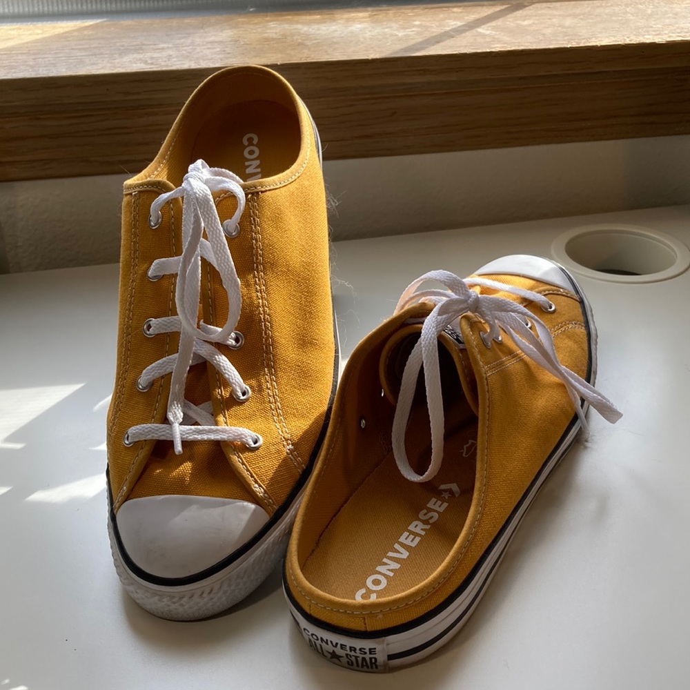 Mustard Yellow Converse, size 10, gently worn